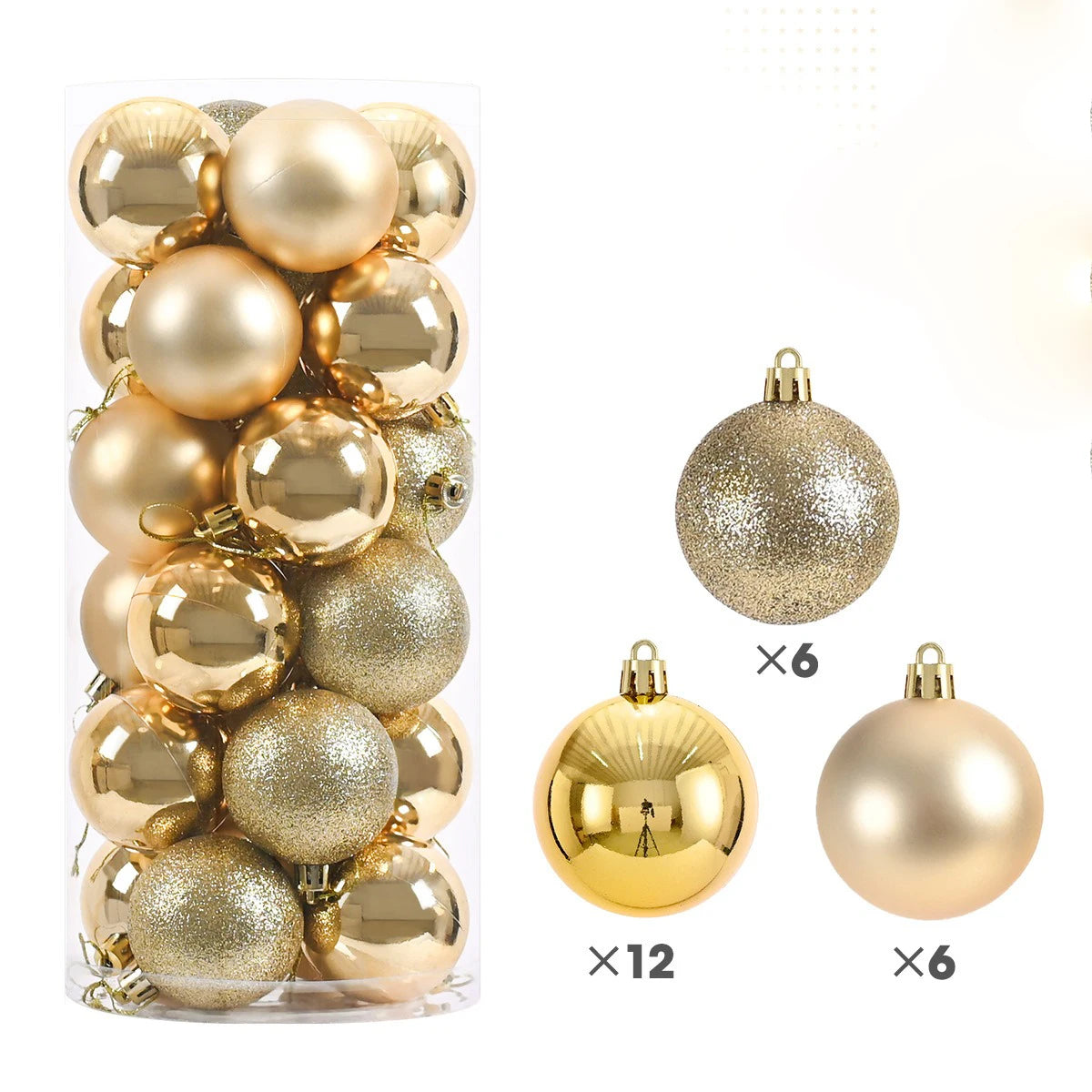 3CM Christmas Decoration Christmas Ball Hanging Xmas Tree Pendent Ornaments for Home Room Decor Navidad New Year 2026 Accessory Qme Gold