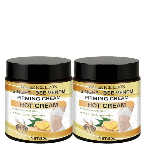 Ginger & Bee Venom Hot Firming Cream - Pre-Workout Warming Moisturizer to Heat Skin,Define with Plant-Based Ingredients. Qme YELLOW 80g