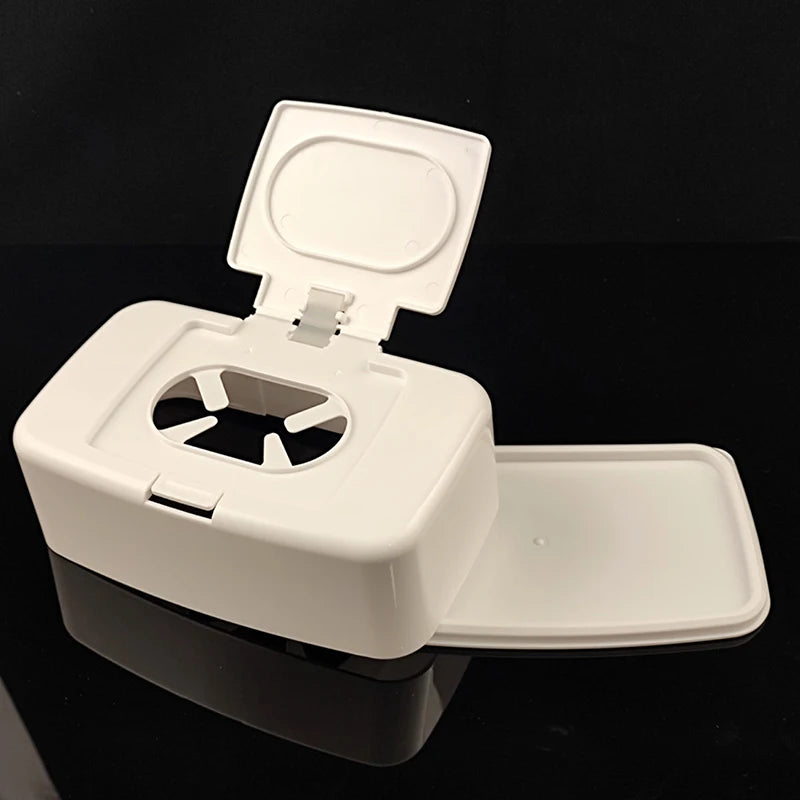 Wet Tissue Box Wipe Dispenser Portable Wipes Napkin Storage Holder Qme White