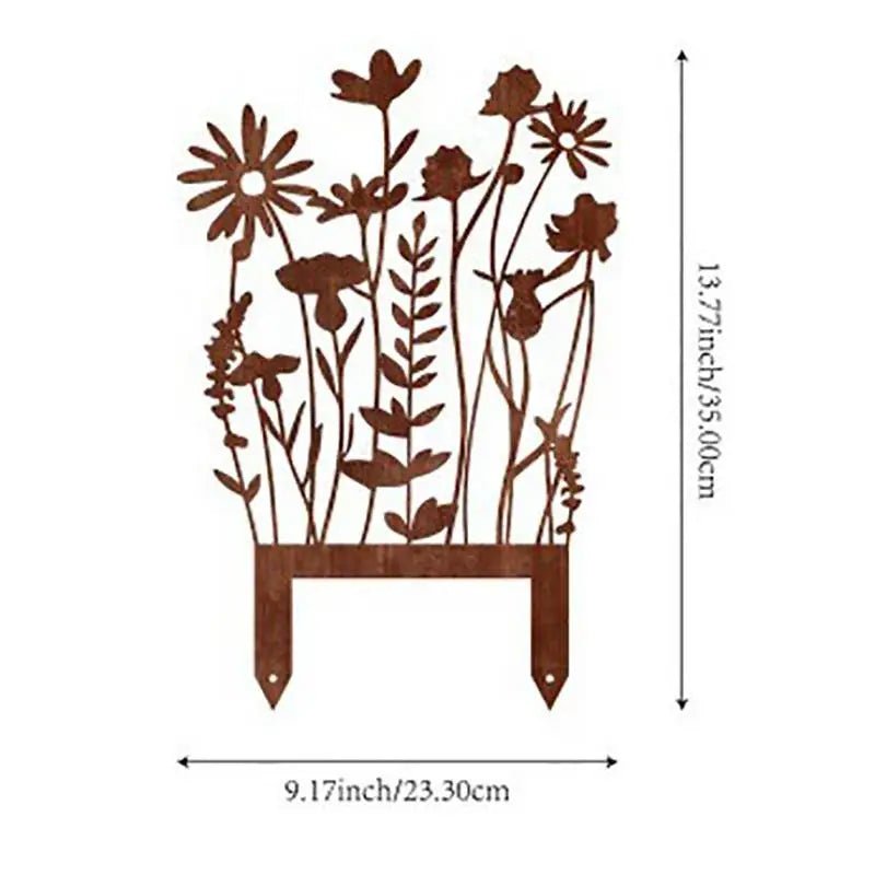 1 Patina Finish Outdoor Decor Rustic Metal Garden Stake Butterfly Qme H