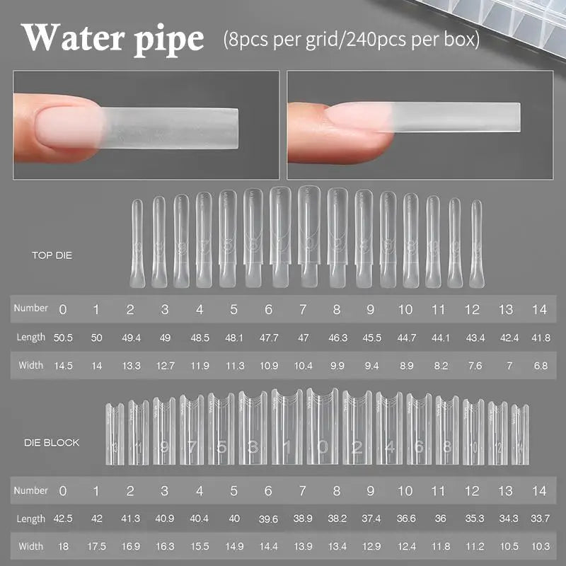 Coffin Nail Extension Forms Dual Mold Reusable DIY Acrylic Gel Qme w556