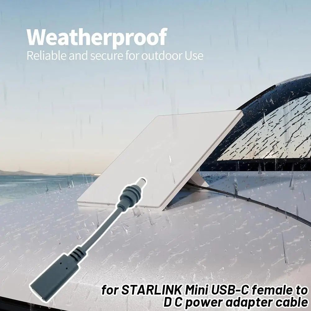 For STARLINK Mini USB-C Female To D C Power Adapter Cable High Quality Cable D C Plug Weatherproof Outdoor Use Qme