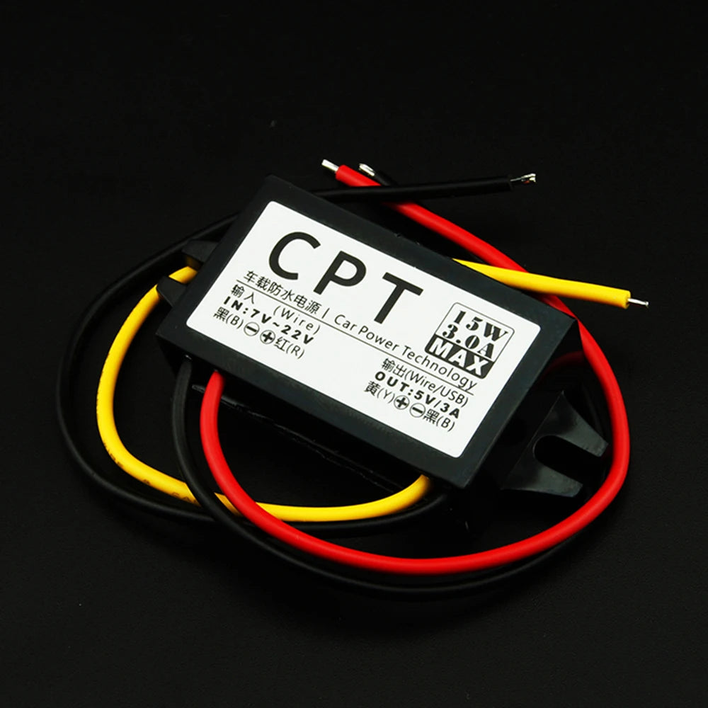 12V To 5V DC To DC Converter 3A 15W Direct Current Converter Car Voltage Reducer Regulator for Vehicle Car Truck Volt Qme