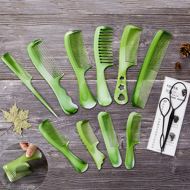 Green Hair Combs Women Men Coarse Fine Dressing Styling Tools Qme