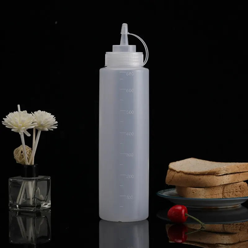 500 ML Plastic Pointed Mouth Squeeze Type Sauce Bottle Made Environmentally Friendly Materials Clean Dustproof Seasoning Bottles Qme