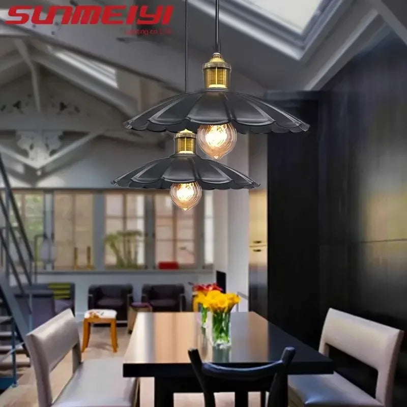 Vintage Pendant Light Loft Retro Chandelier Pendant Lamp E27 Base Industrial Hanging Light Edison Home Lighting for Living Room Qme