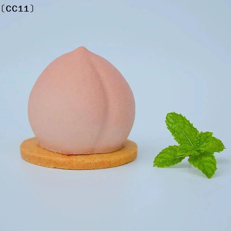 6 Cavity Peach Silicone Cake Baking Mold Chocolate Mousse Ice Cream Qme
