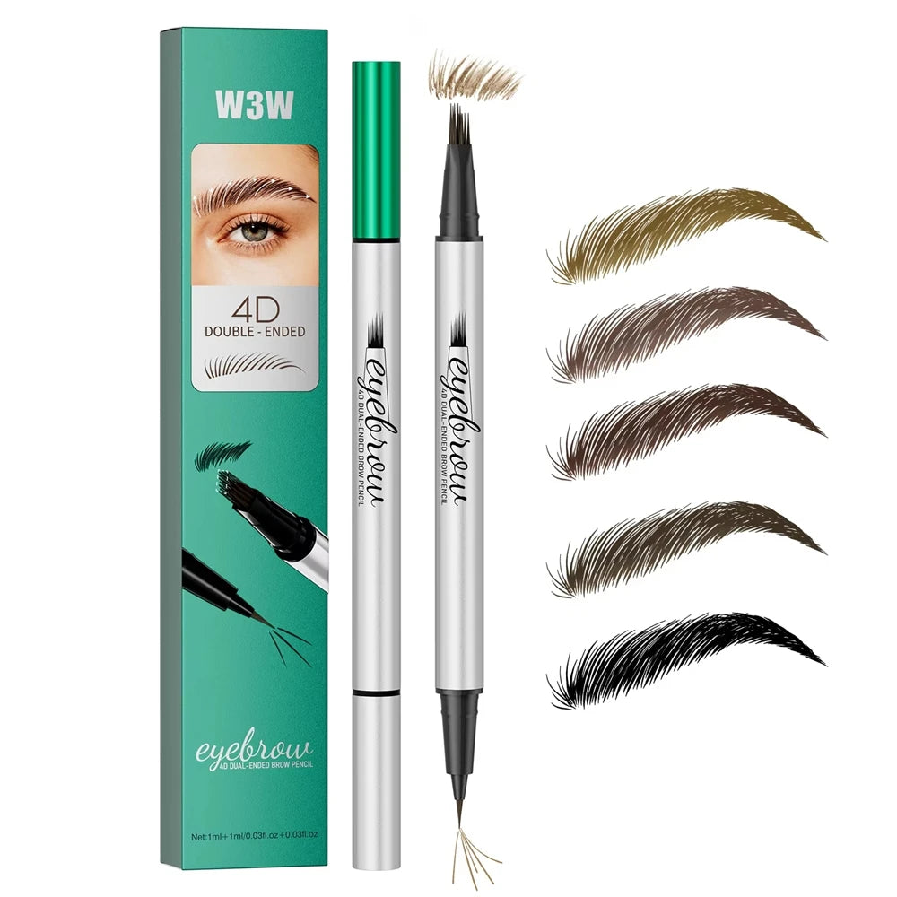 Waterproof Wild Eyebrow Pen Separated Head Natural Brow Makeup Quick-drying Creation Of Ultra-fine Lasting Liquid Eyebrow Qme