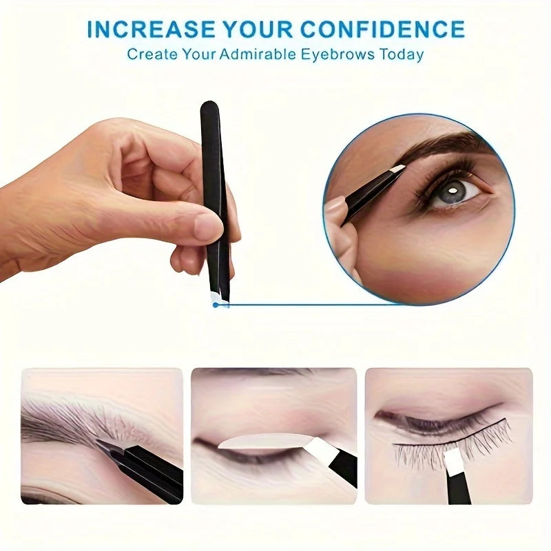 Face Hair Removal Beautfy Makeup Tool Eyebrow Tweezers Rose Gold Qme