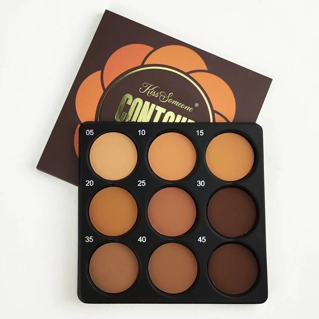 Nine color dark powder repair plate concealer matte waterproof durable natural makeup plate repair durable matte Qme 9color 45g