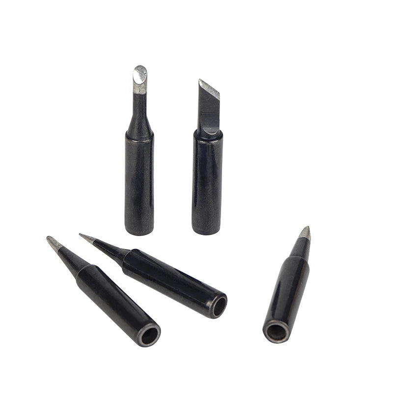 900M-T Series Copper Soldering Tips Set I B K 3C 2.4D Shapes Welding Iron Head for Electronic Repair Welding Maintenance Tools Qme