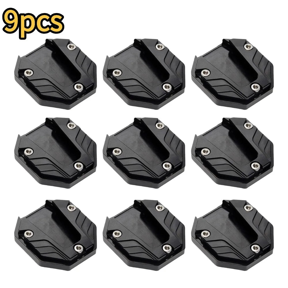Aluminum Alloy Motorcycle Bike Kickstand Extender Foot Side Stand Extension Foot Pad Support Plate Motorbike Accessories Qme A-9pcs