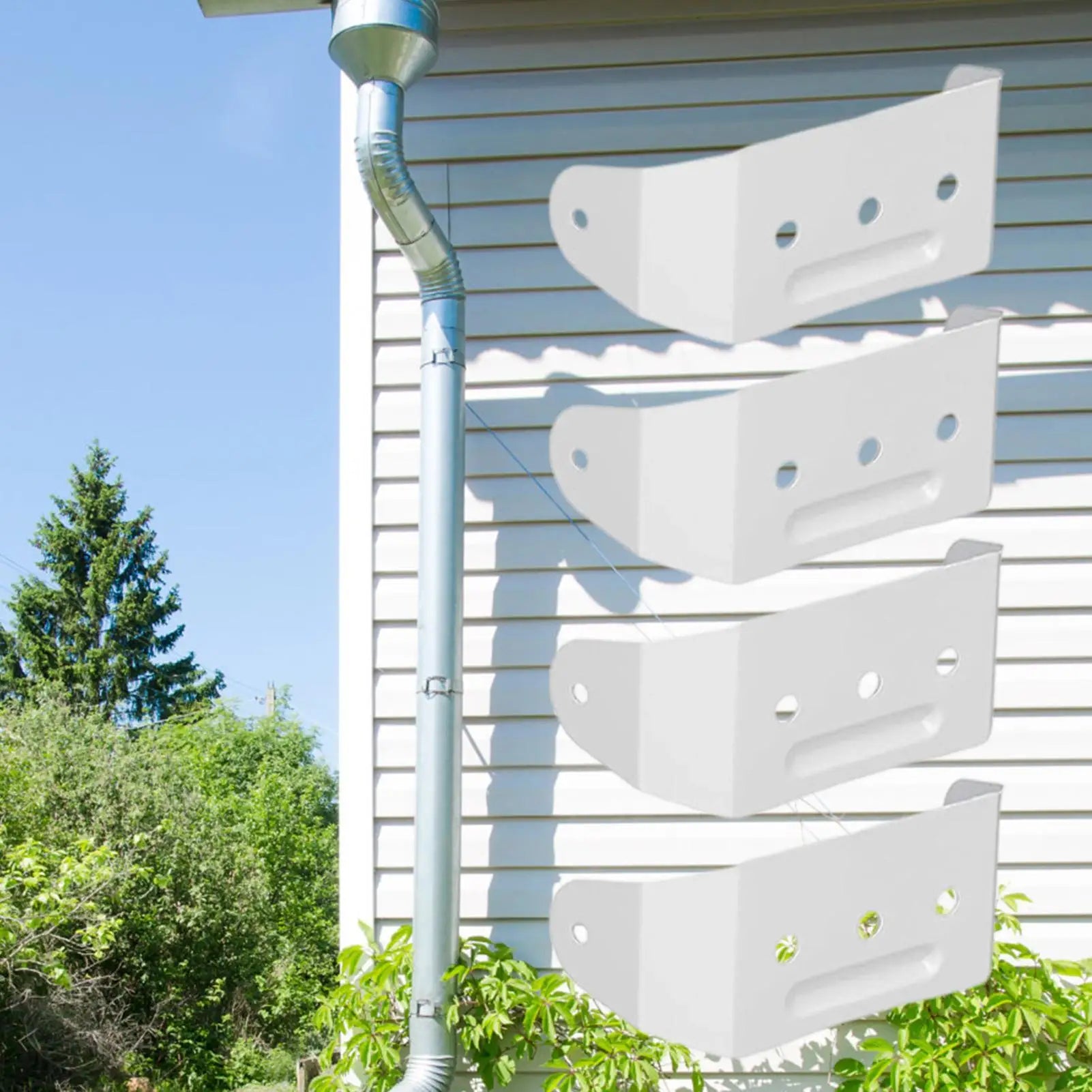 Downspout Bracket Gutter Mount Clamp Holders House Wall Home Outdoor Qme