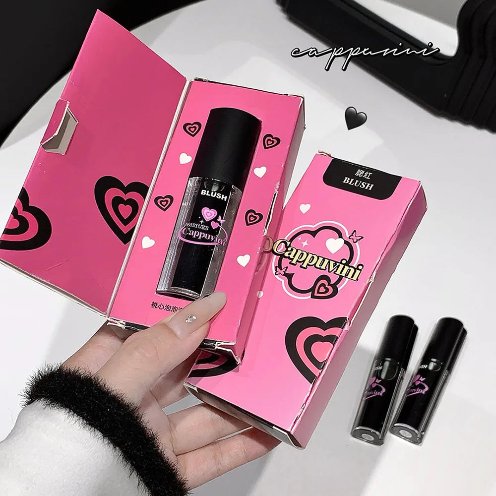 Cappuvini Peach Heart Bubble Warm Change Blush Natural Appearance Qme