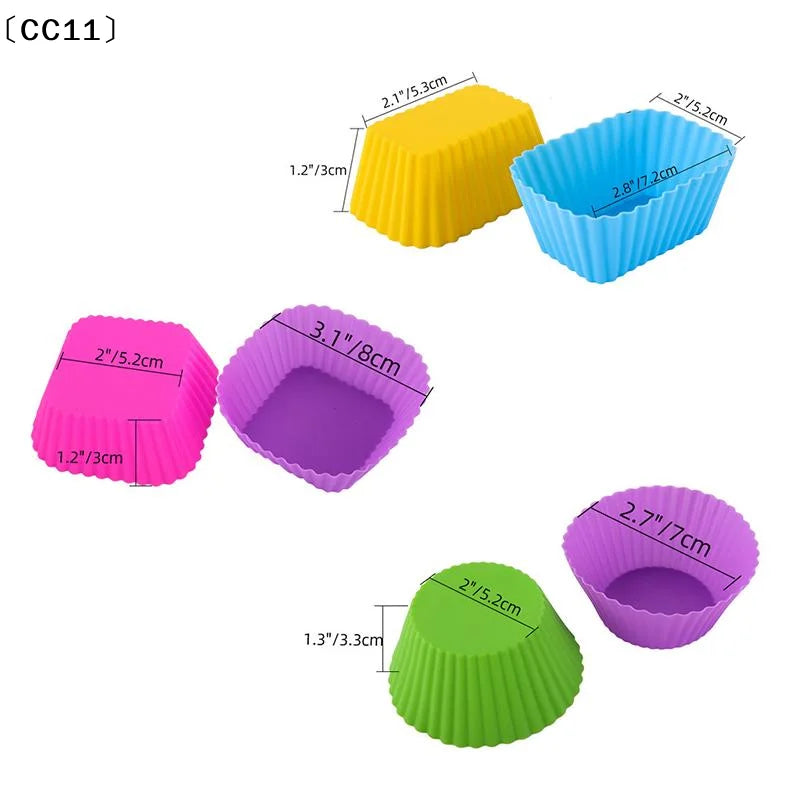 12 Silicone Lunch Box Dividers Bento Dish Cups Salad Dressing Kid Qme