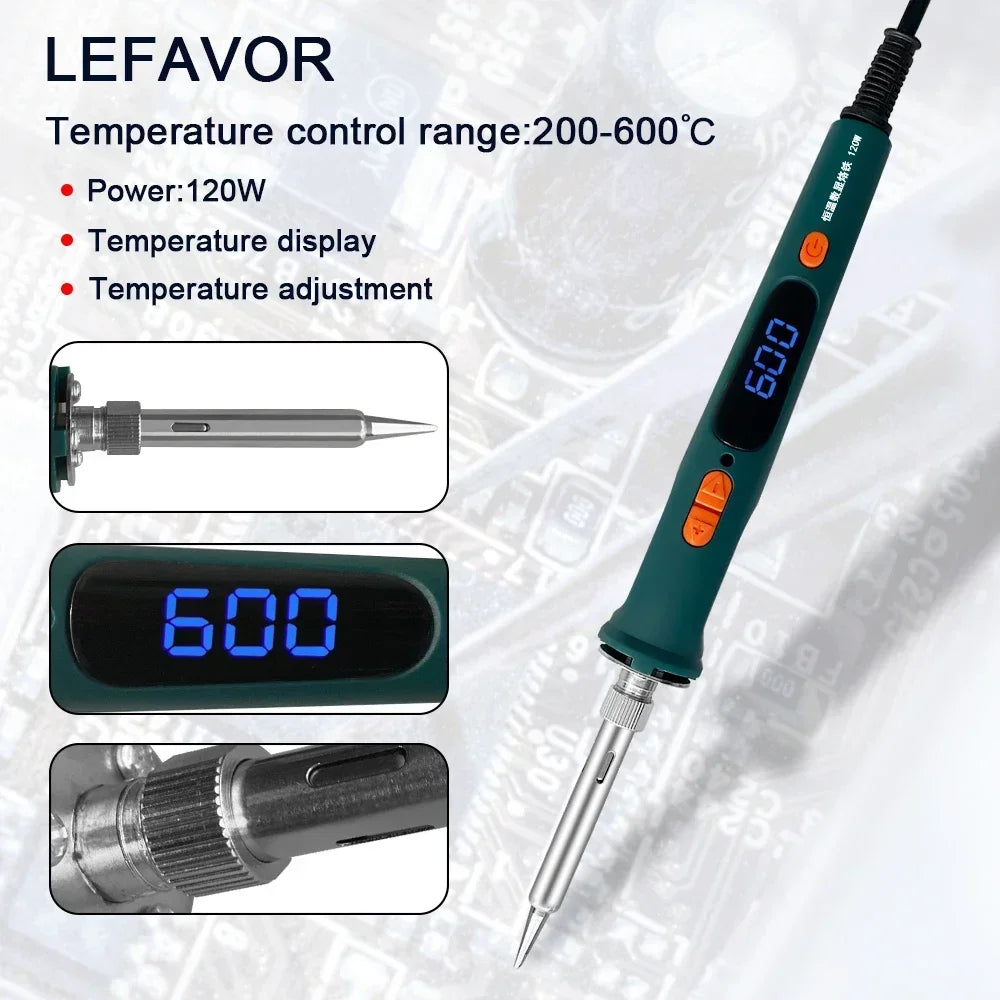 120W 150W Digital Electric Soldering Iron Tool Dual Calibration Qme