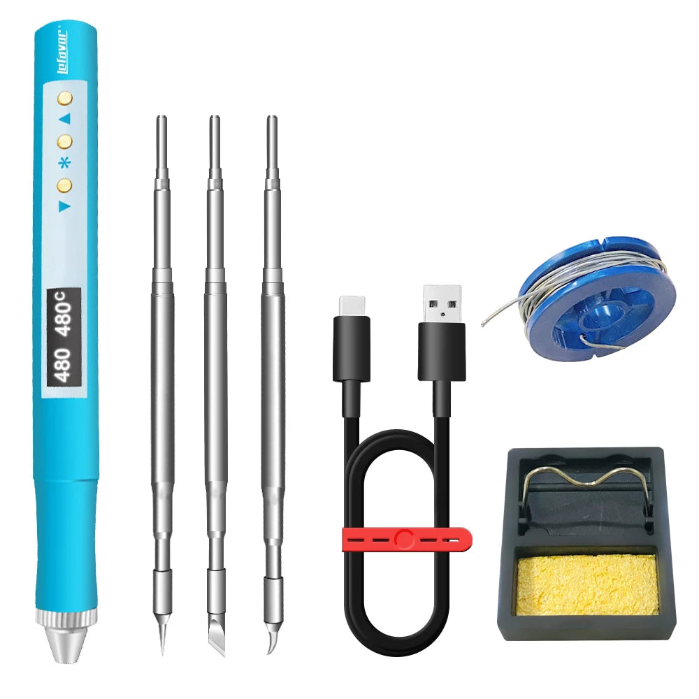 QC PD Powered Soldering Irons T210 JBC210 Mini Heating Block Portable Qme 3PCS TIP SET