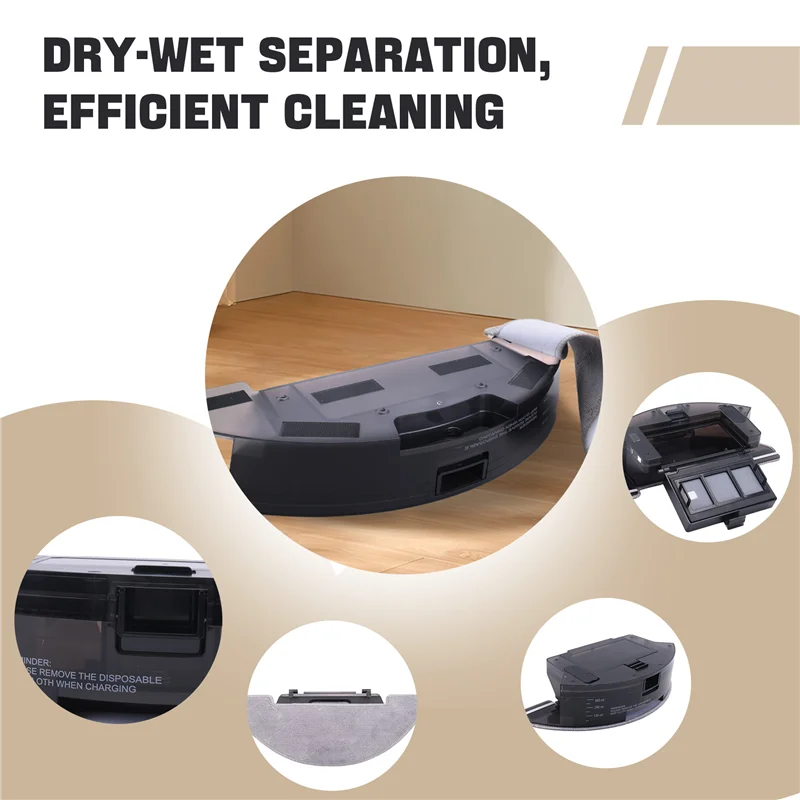 A02F-2 In 1 Vacuum Dust Box For Proscenic M7 Max Conga 999 Vital Vacuum Cleaner Accessory Water Tank Dust Box Set With Cloth Qme