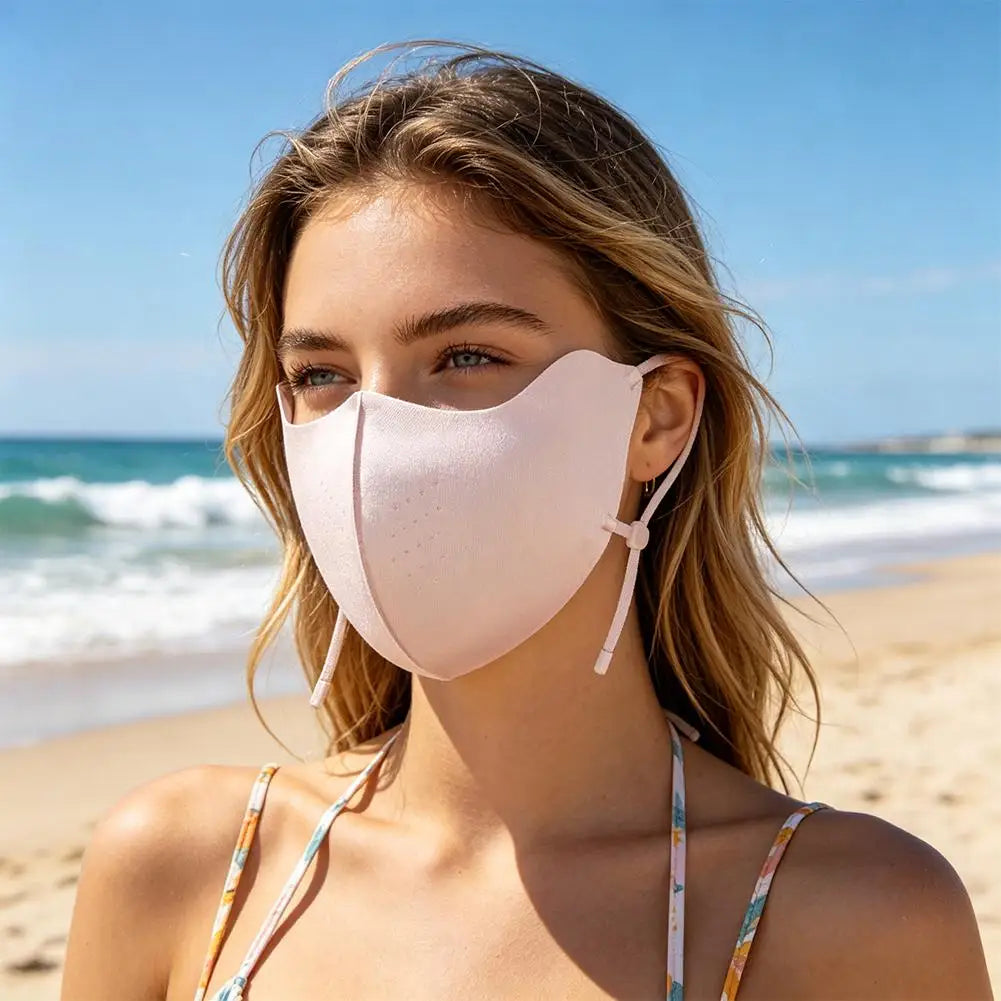SPF50 UV Face Covering Ice Silk Washable Reusable Cover Women Qme