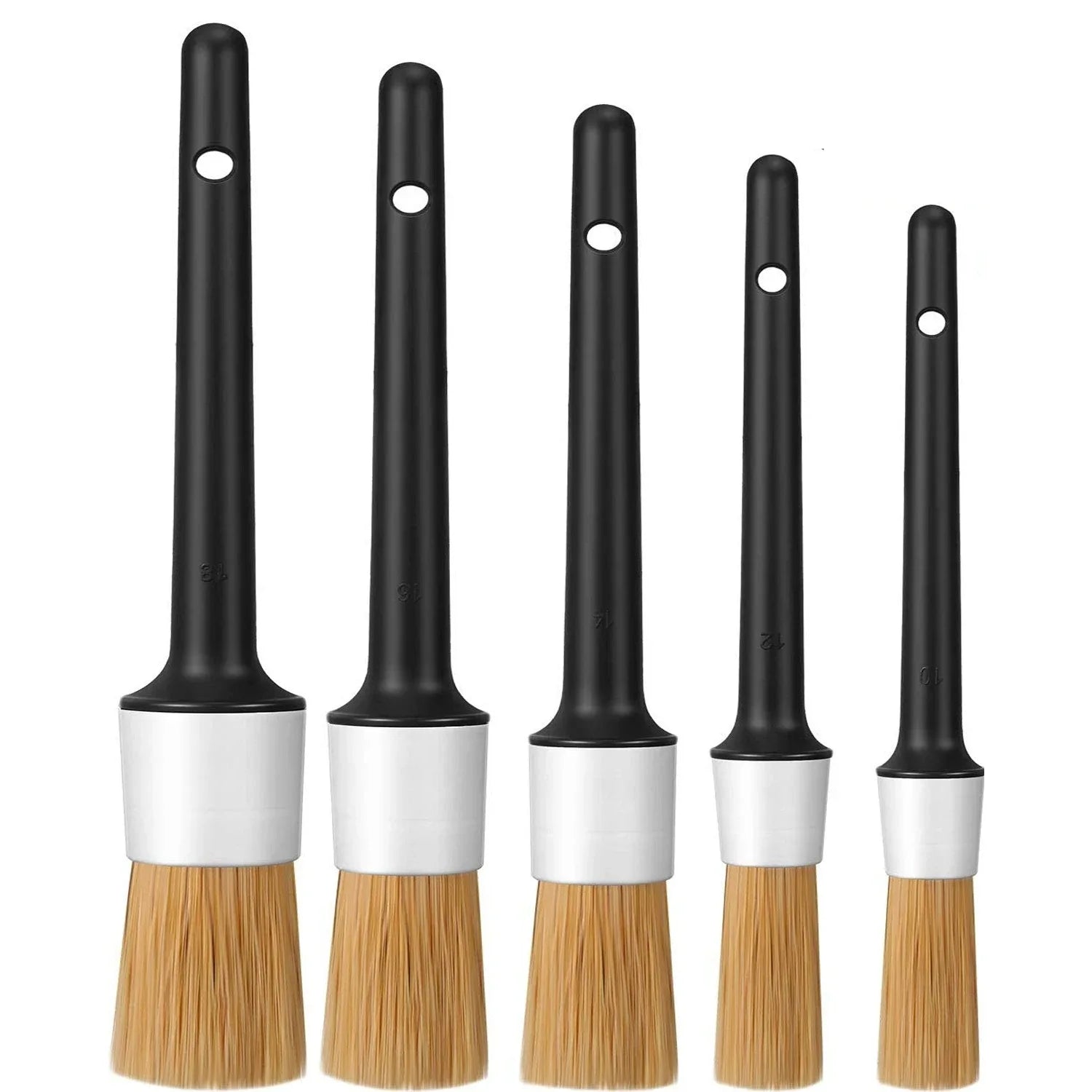 Ultra-Soft Car Detail Brushes - Perfect for Cleaning Badge Wheels, Interior Decorations, And Air Vents. Qme 5pcs