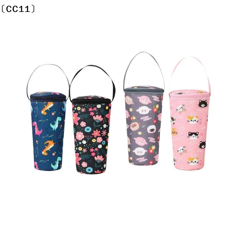 Cute Cartoon Insulated Water Bottle Carrier Bag Waterproof Fabric Qme