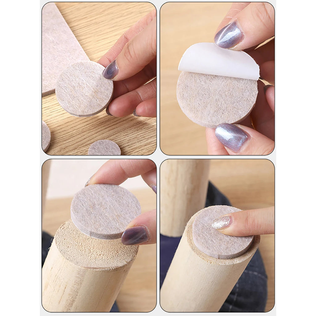 3-72PCS Felt Chair Leg Pads Round Square Floor Protector Self Adhesive Furniture Pads Mute Bumper Pad Home Furniture Feet Mat Qme