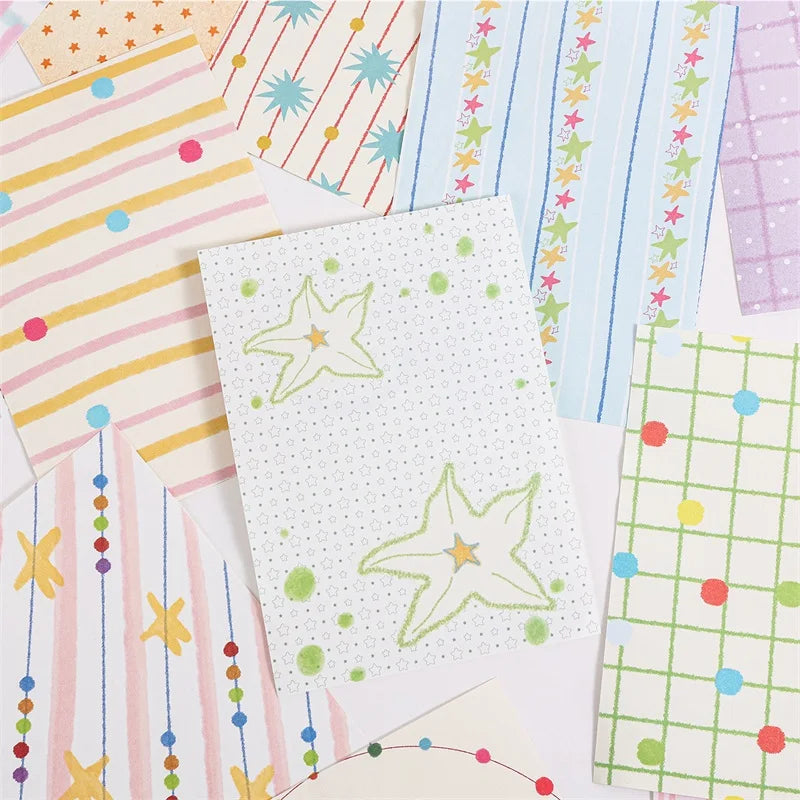 TIANZI 100 pcs Colorful style material Decorative Scrapbooking Diary Background paper DIY junk journal Lable Stationery supplies Qme