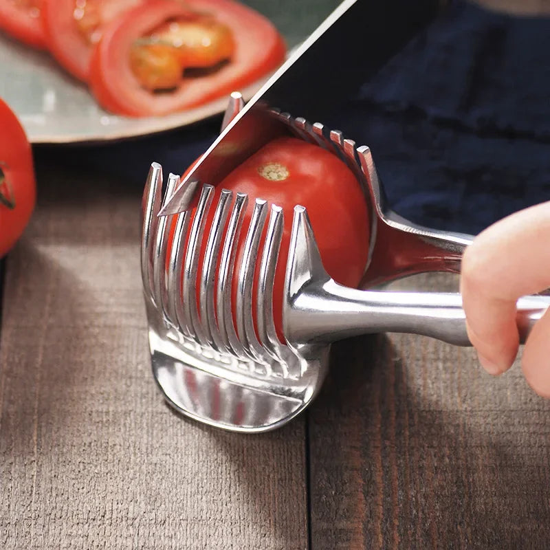 Stainless Steel Kitchen Handheld Orange Lemon Slicer Tomato Cutting Qme aluminium alloy