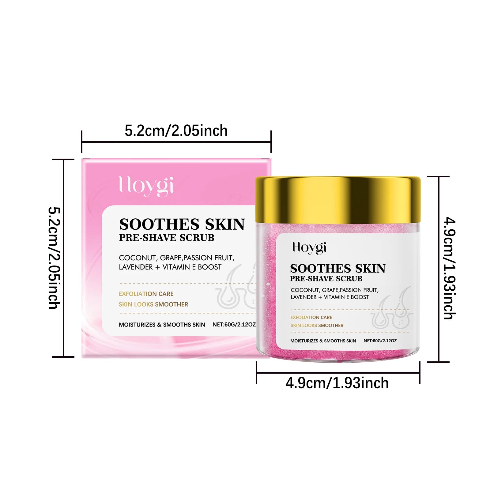 Pre-Shave Scrub Gentle Exfoliating Body Scrub for Smooth Skin Moisturizing Pre-Shave Care for Face and Body Smooths Skin Texture Qme