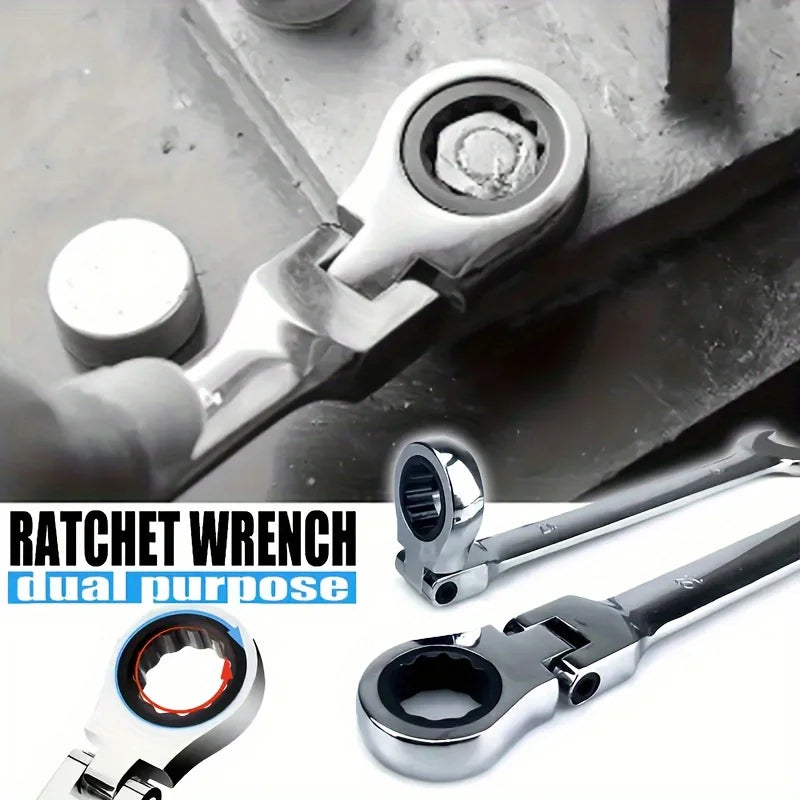 10mm professional grade chrome vanadium steel ratchet wrench - double-ended reversible design for automotive hand tools Qme