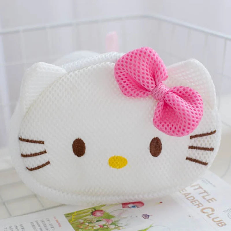 Hello Kitty Cartoon Mesh Bra Laundry Bag Laundry Basket Lingerie Mesh Bag Mesh Laundry Bag to Prevent Deformation Qme