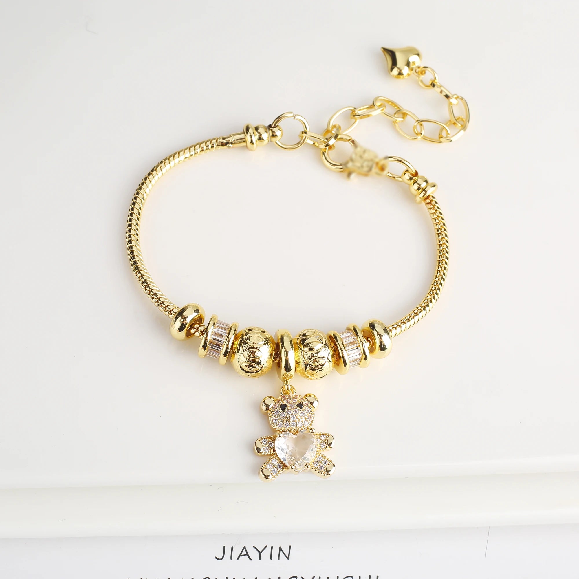 High Quality Crystal Zircon Bear Snake Bone Chain Bracelet Creative For Women Girls Animal Jewelry Accessories Gifts Daily Wear Qme 7
