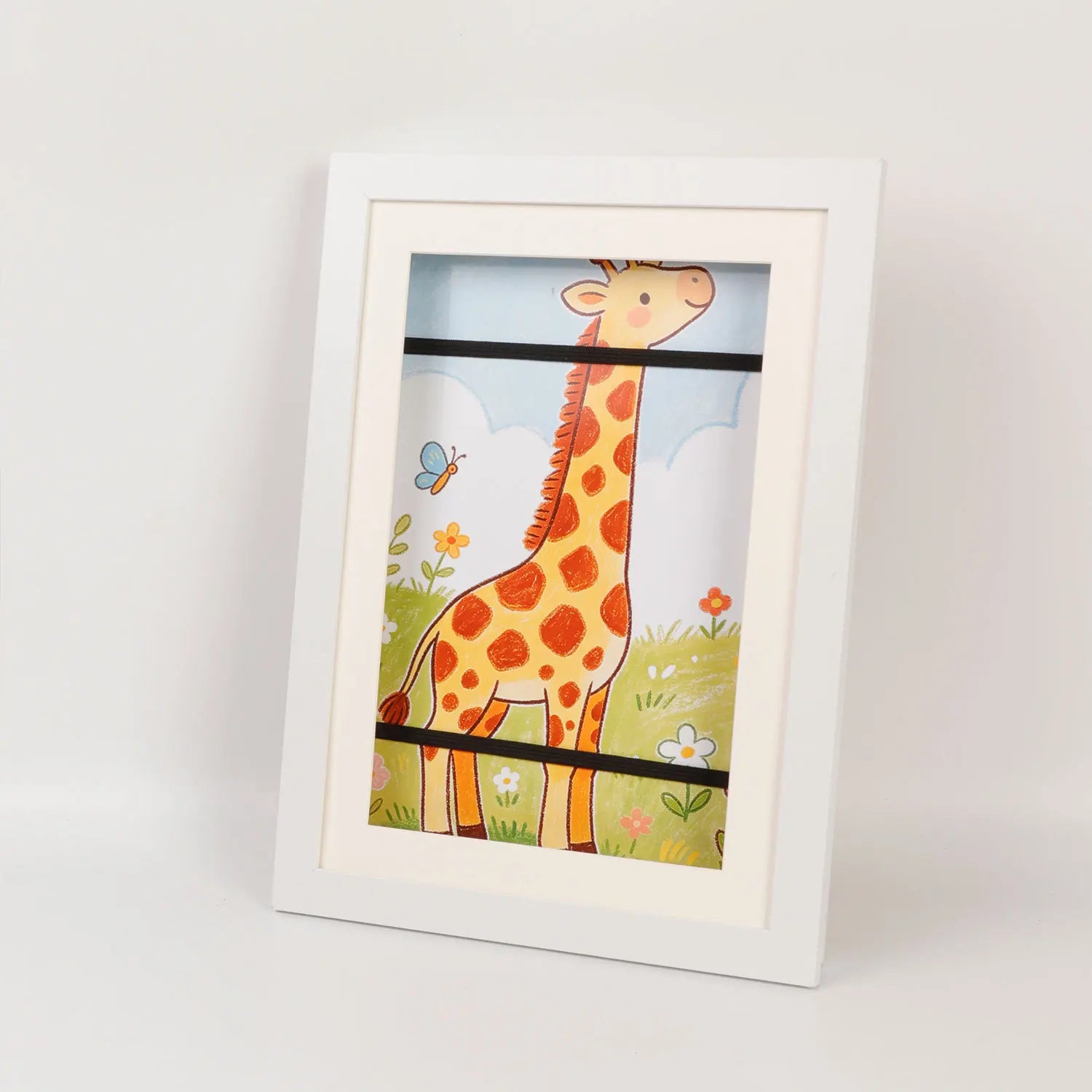 Sturdy A4 Kids Artwork Frame Without Mat Magnetic Front Opening Door Qme White A4