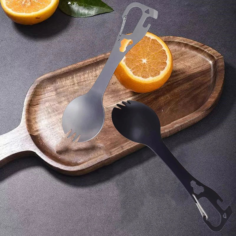 Portable Stainless Fork Spoon Cutlery 1 Utility Spork Multifunctional Qme