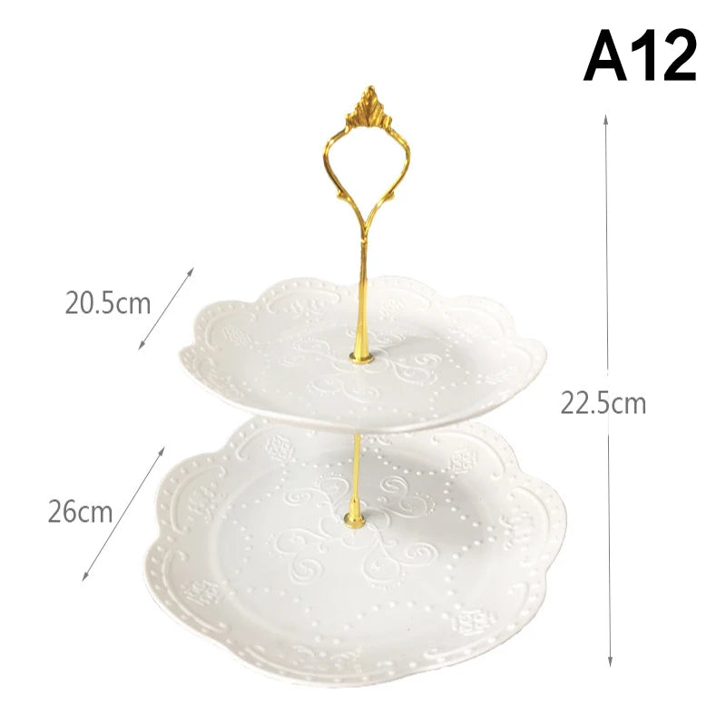PPServing Stand Dessert Tower Sum Fruit Tray 2 3 Tier Tea Party Baby Qme A12