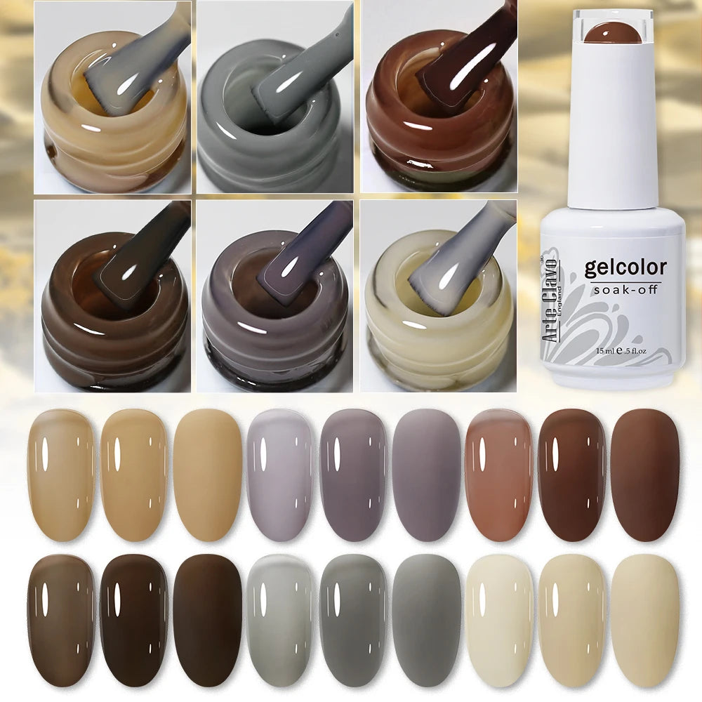 Arte Clavo Amber Gel Nail Polish Translucent Vintage Jelly Semi Qme