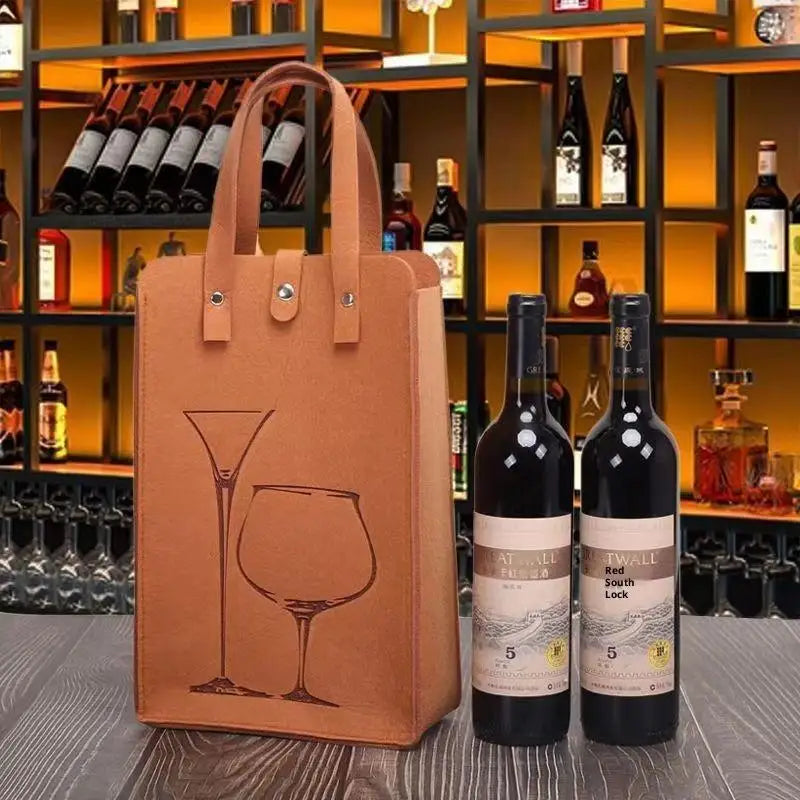 Great Load Bearing Handheld Beverage Packaging Handbag Giftwrap Qme Light brown
