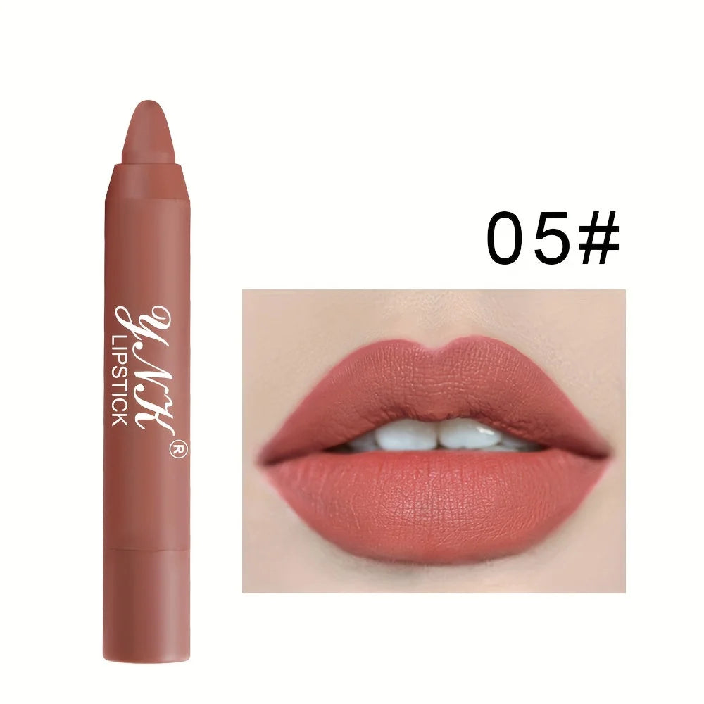 Matte Lipstick Pen Automatic Rotary Pencil Waterproof Non Fading Lip Qme 05