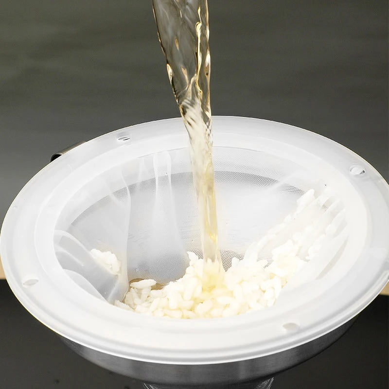 100/120/200/300/400/450 Mesh Nylon Filter Stainless Steel Funnel For Fruit Milk Traditional Chinese Medicine Oil White Wine Qme