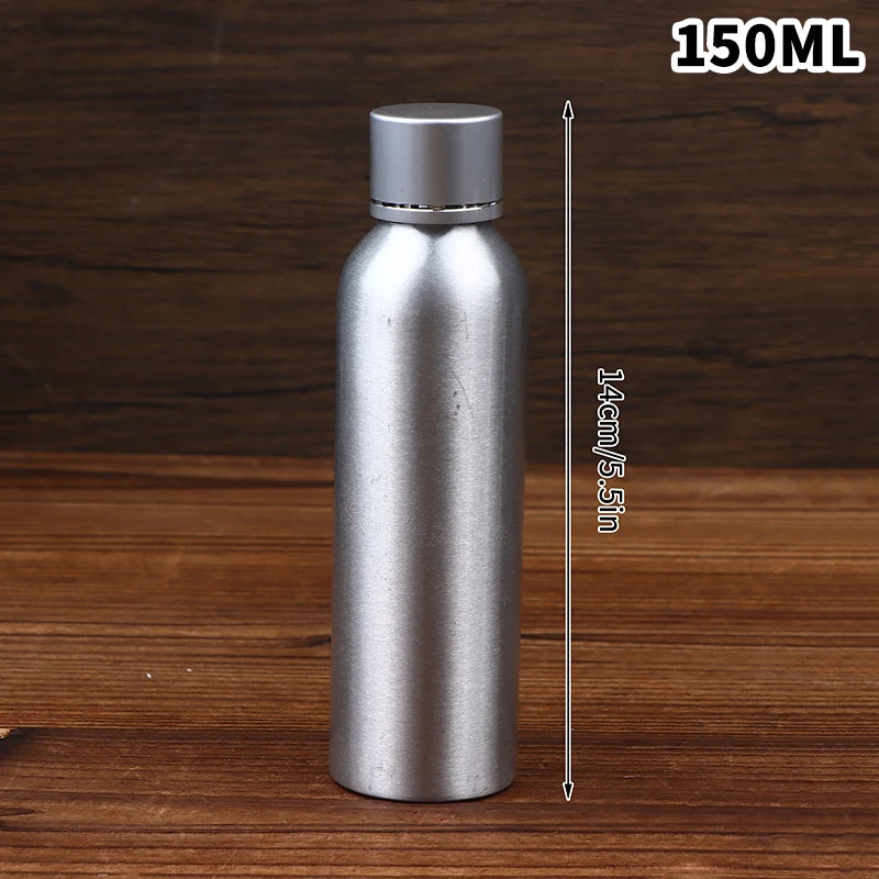 Silver Lid Aluminum Container Travel Bottle 30 50 60 100 120 150 200 Qme 150ML