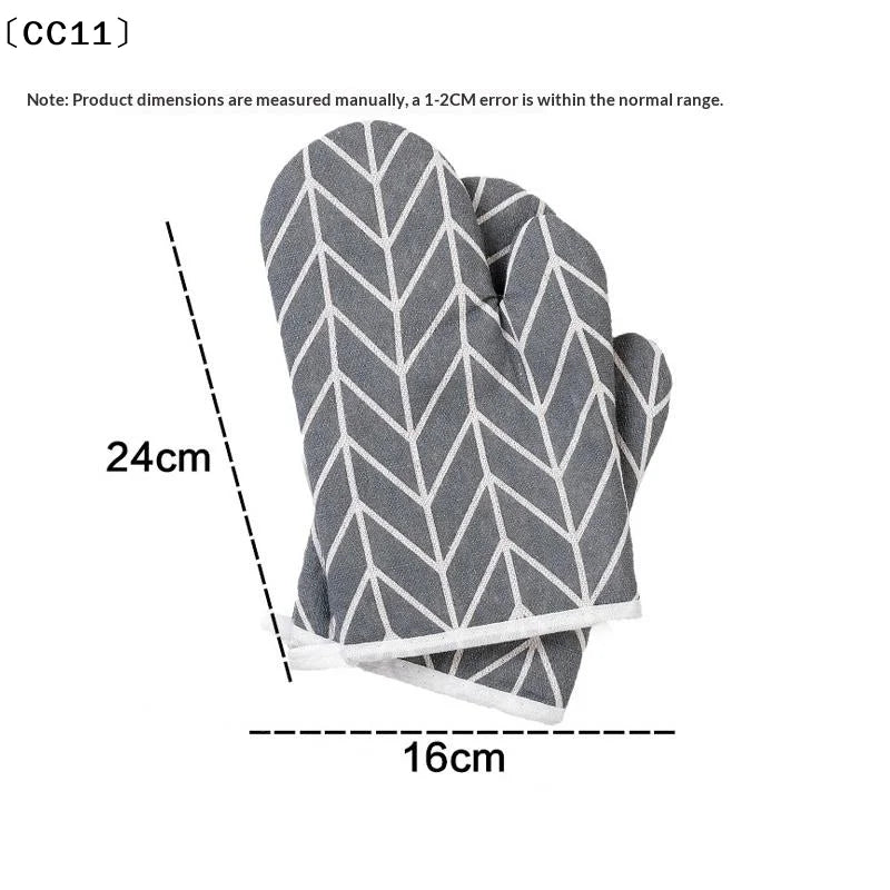 Insulated Kitchen Gloves Anti-scald Heat-resistant Thickened Oven Qme