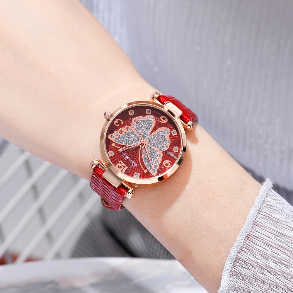 Women Leather Strap Analog Quartz Watch Men's Watch Blue Glass Belt Business Watch Ladies Wrist Watch Reloj Mujer Lady Dress Qme