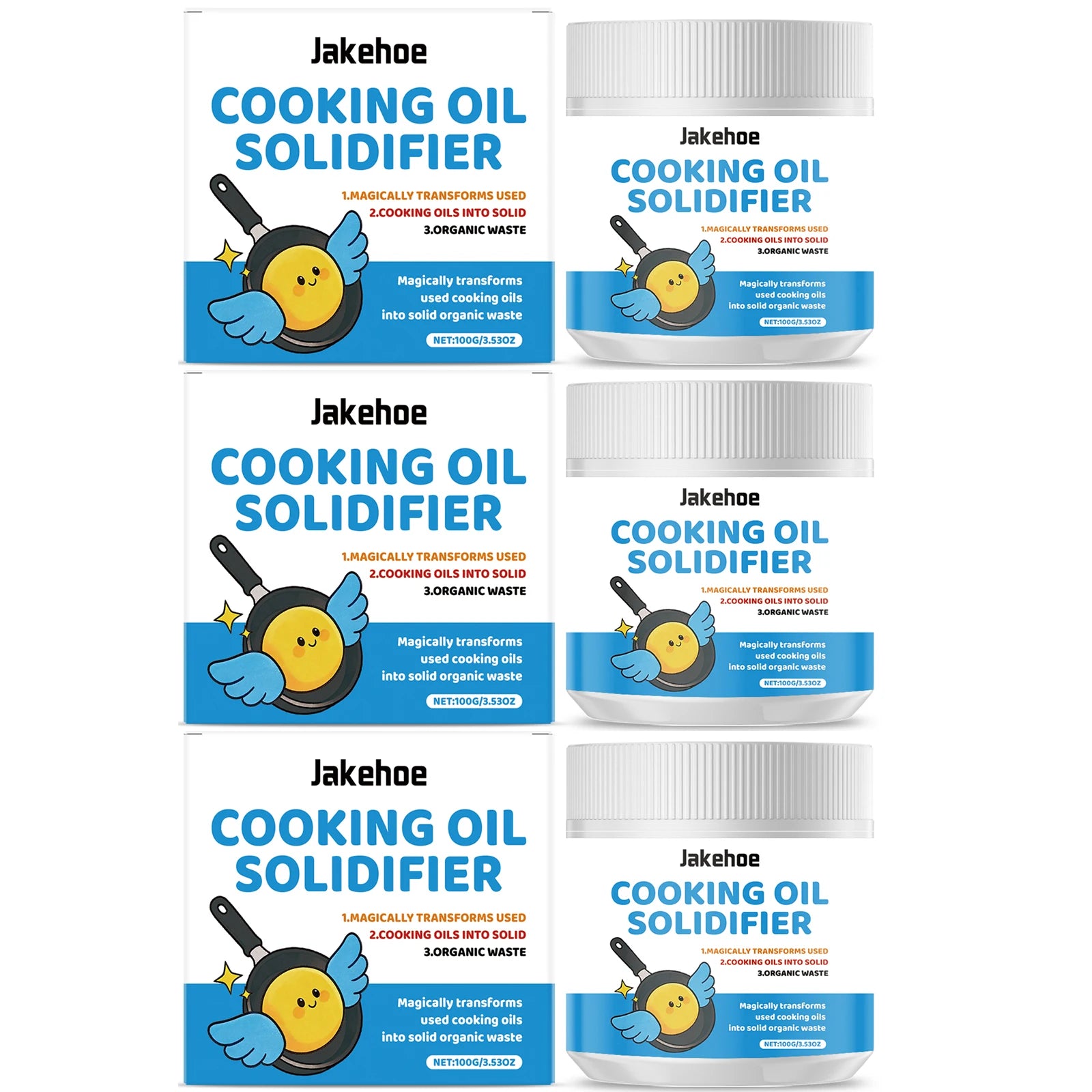 Waste Oil Coagulant Easily Solidify Kitchen Waste Oil Non-irritating Environmentally Friendly Kitchen Waste Oil Treatment Agent Qme 3 x 100g Boxed