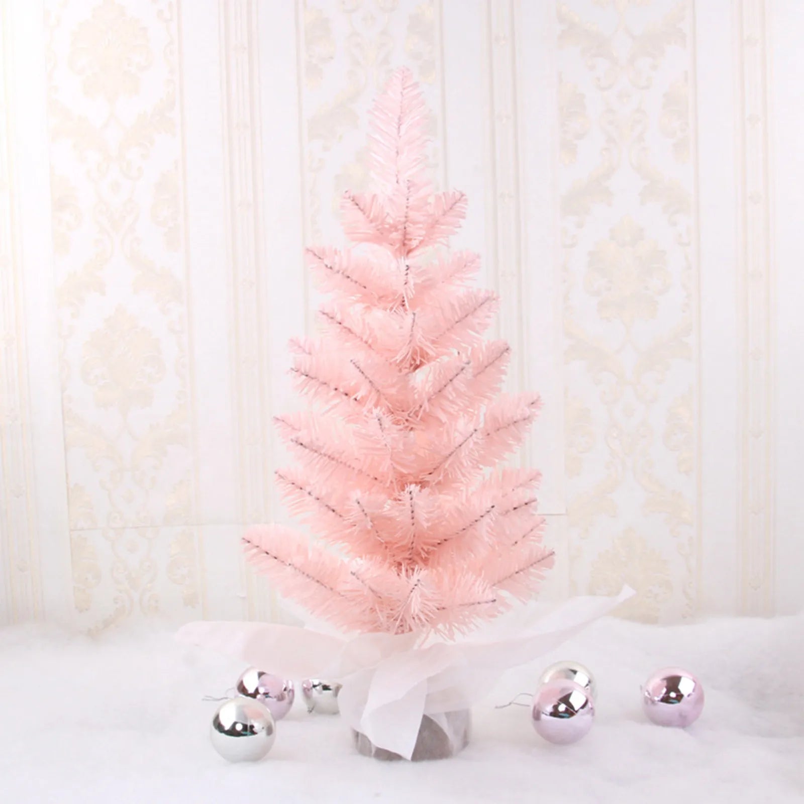 Artificial Mini Colorful Trees Christmas Village Trees with Wood Base Small Sisal Tree for Tabletop Christmas Decoration Qme