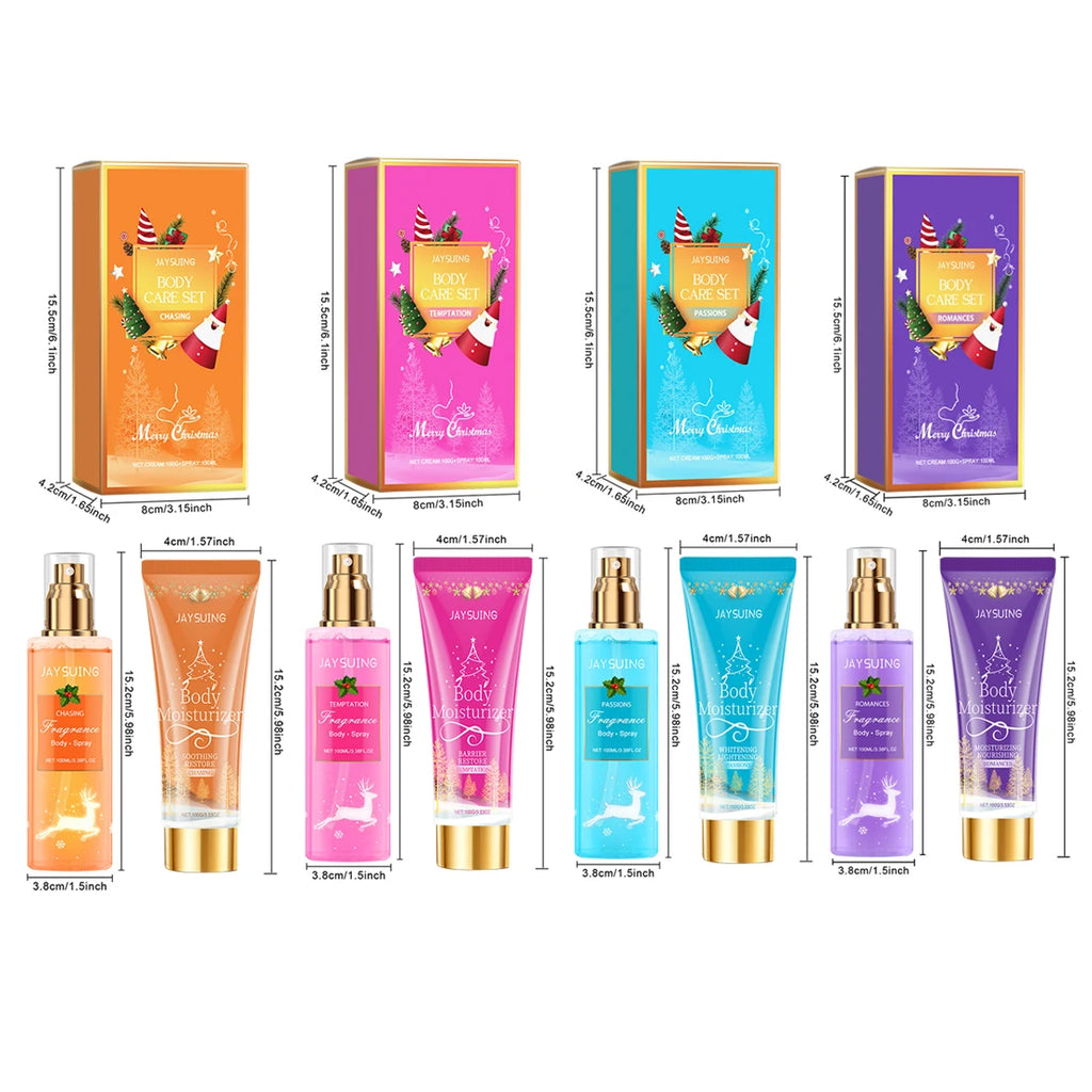 Christmas Scented Body Care Set Moisturizing Fragrance Body Spray & Lotion Long Lasting Fragrance Smoothing Body Repairing Dry Qme