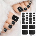 22Tips French Black Baking-free Toe Nail Stickers With Toenail Polish Patch Cover Decal Full Wraps Nail Glitter Art Long-La Y8P7 Qme A CN