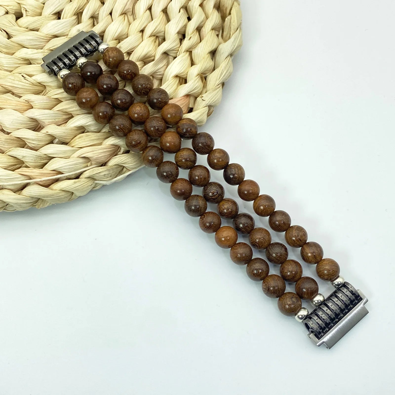 18mm Interface Premium Sandalwood Cinnabar Strap - Buddhist Beaded for Huawei Watch Qme