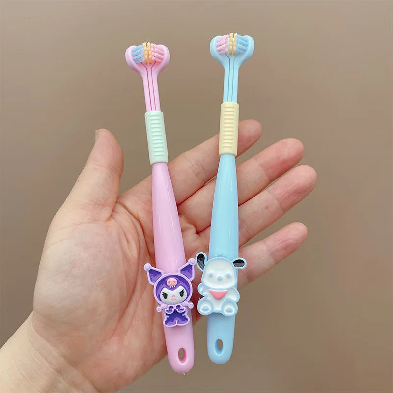 Hello Kitty Kuromi Three-sided Toothbrush Cute Student Soft Bristles Qme 10