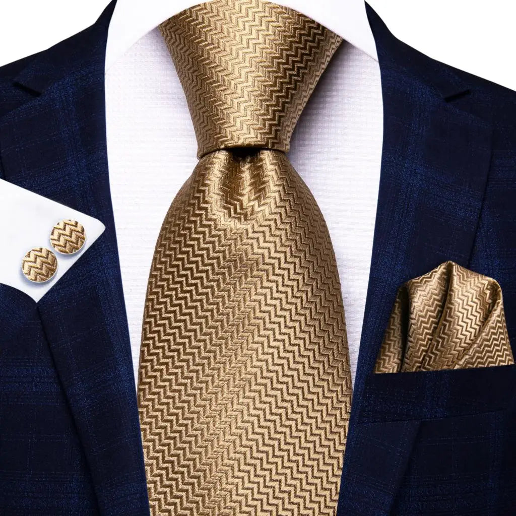 Hi-tie Paisley Brown Tie Men Elegant Mens Necktie Pocket Square