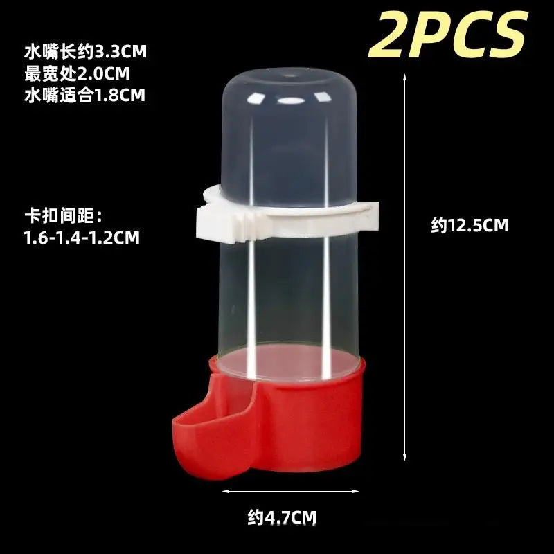 Bird Feeder Small Medium Large Pet Cage Accessories 2 4 8 Automatic Qme Red 240ML 2pcs